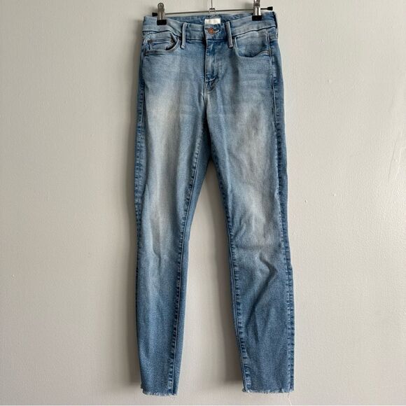 MOTHER Jeans Size 25 Skinny Ankle Fray Light Wash - Picture 1 of 14